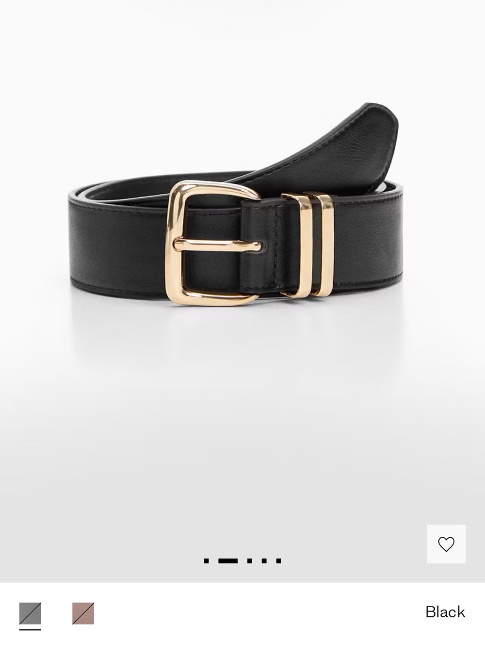 MANGO Black Belt with Gold Buckle- S